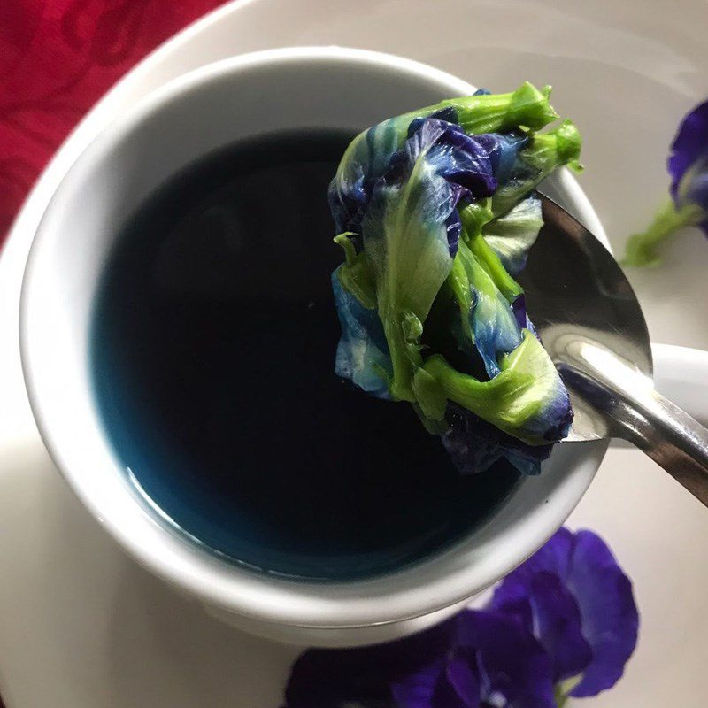 Step 1 Soak butterfly pea flowers Honey Butterfly Pea Flower Tea