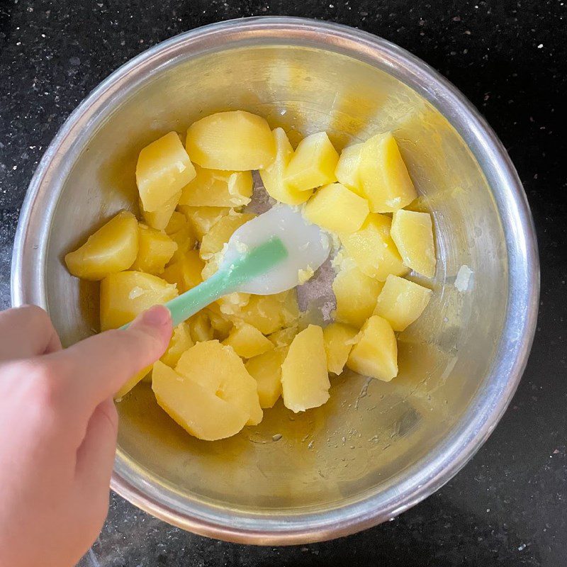 Step 2 Mash the potatoes for Baked Potato Snacks