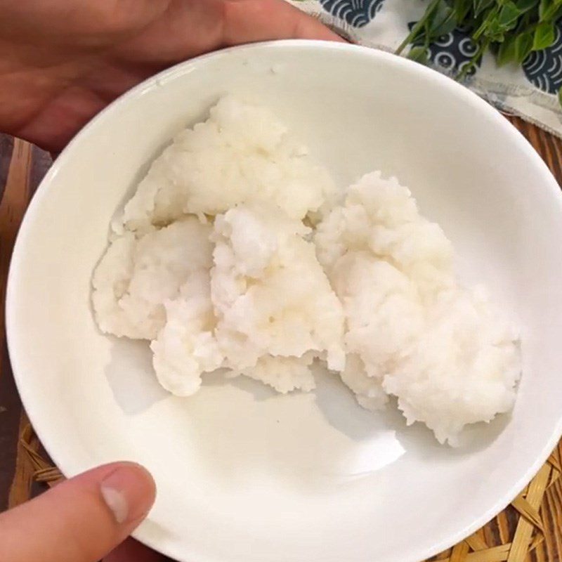 Step 1 Mash the rice for Tokbokki with leftover rice (Recipe shared from TikTok Cooking with TasteVN)