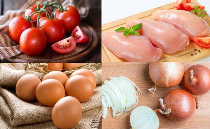 Ingredients for sweet and sour chicken dish