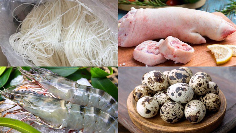 Ingredients for the dish 3 ways to cook pork bone noodle soup
