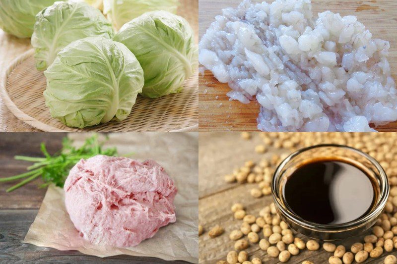 Ingredients for the dish of cabbage rolls with tomato sauce