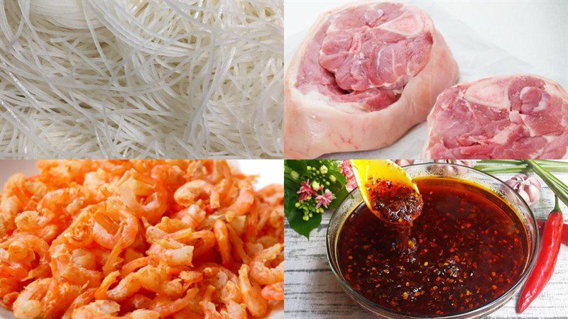 Ingredients for 3 ways to cook pork knuckle noodle soup