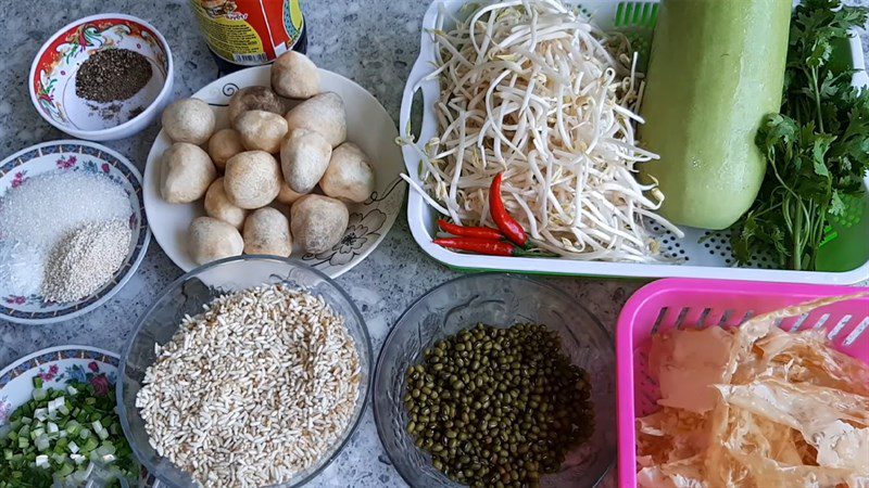 Ingredients for gourd porridge