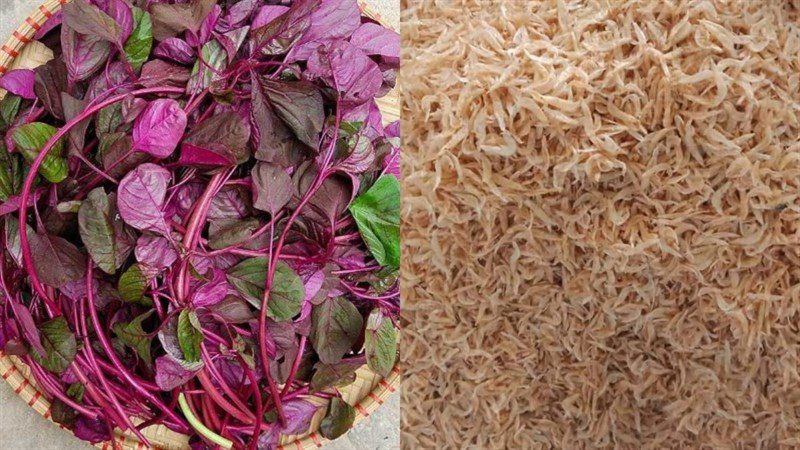 Ingredients for Amaranth Soup with Dried Shrimp