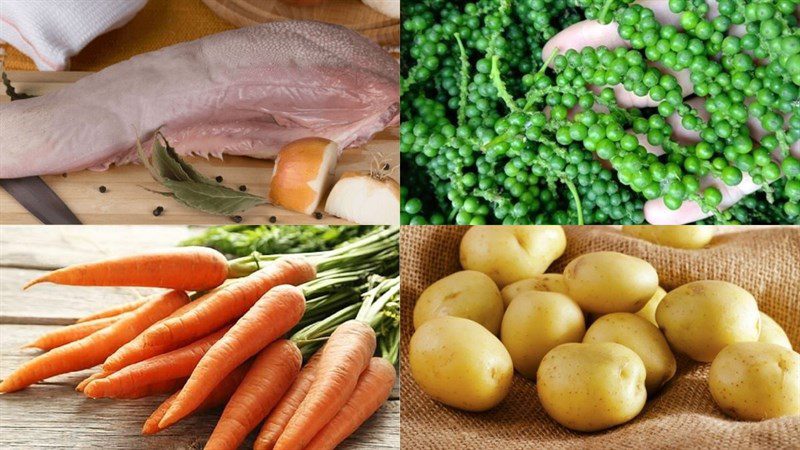 Ingredients for the dish of braised beef tongue with green pepper