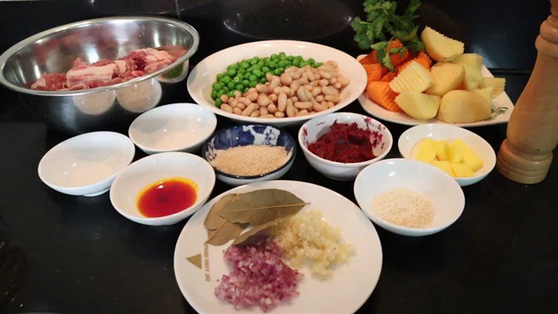 Ingredients for beef ribs stew