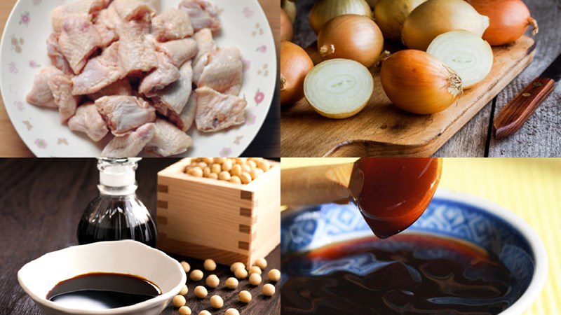 Ingredients for stir-fried chicken with onion