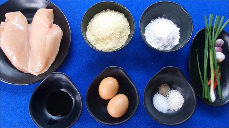 Ingredients for crispy chicken balls