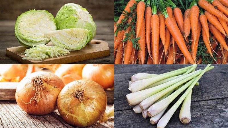 Ingredients for Vegetarian Cabbage Salad