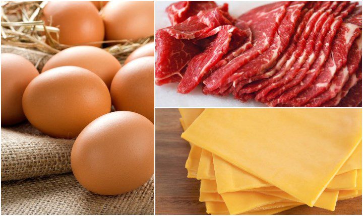 Ingredients for fried cheese-stuffed beef rolls