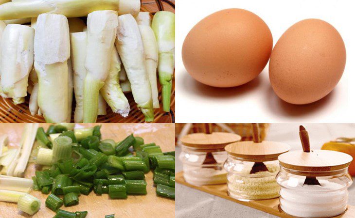 Ingredients for stir-fried cu niang with beef and stir-fried cu niang with eggs