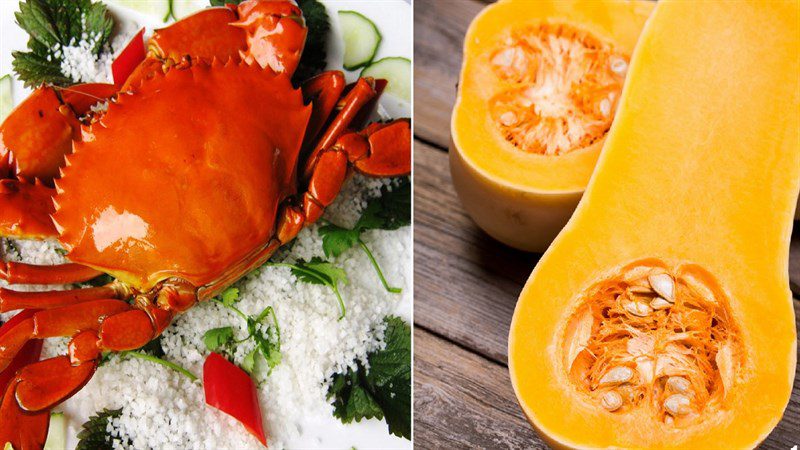 Ingredients for pumpkin crab soup