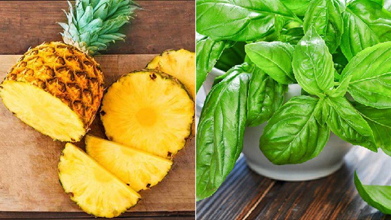 Ingredients for grilled and fried pineapple dishes