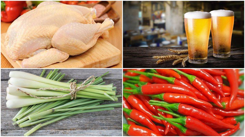 Ingredients for beer steamed chicken