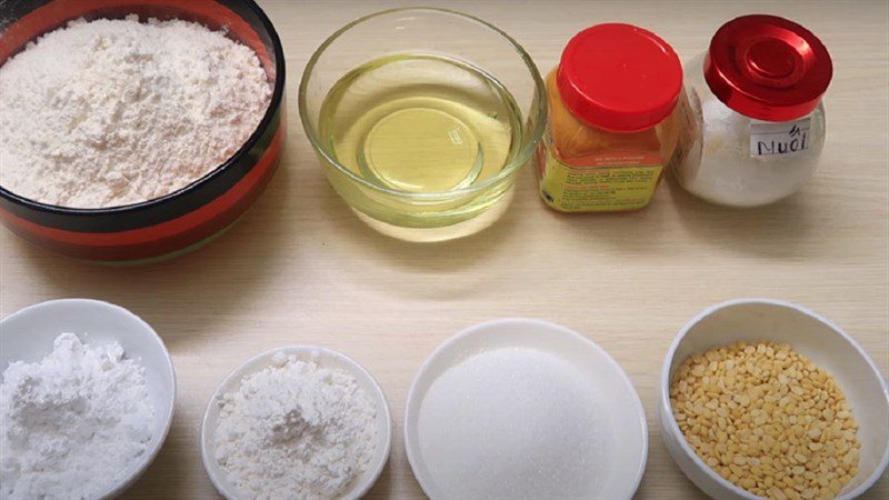 Ingredients for green bean stuffed dumplings