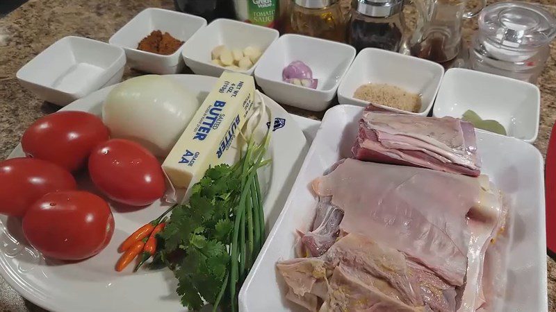 Ingredients for French-style beef stew