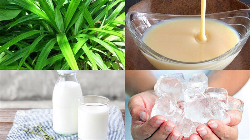 Ingredients for the 2 ways to make pineapple jelly with milk