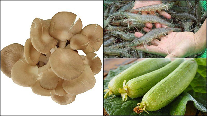 Ingredients for oyster mushroom soup
