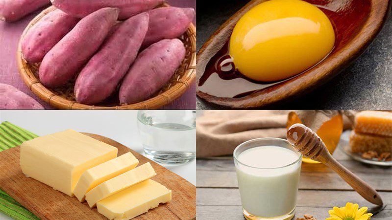 Ingredients for roasted sweet potato cake
