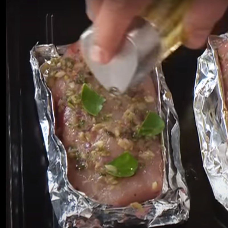 Step 3 Grilled Fish Mackerel grilled in aluminum foil