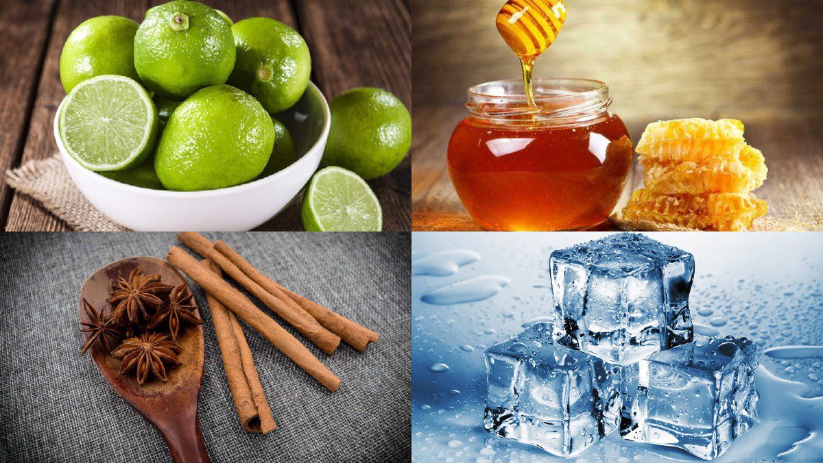 Ingredients for lemon honey drink