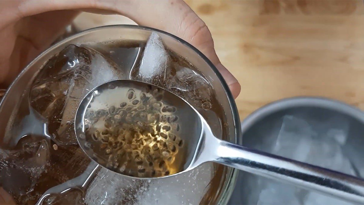 Chilled Plum Juice with Chia Seeds