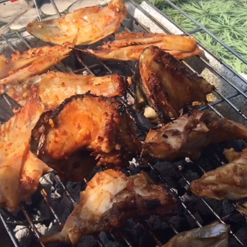 Step 3 Grill the Fish Grilled Salmon Head with Chili Salt