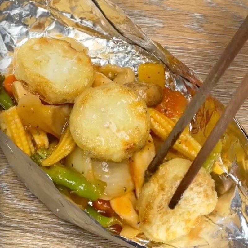 Step 4 Baked Tofu in Foil Baked tofu in foil using the oven (Recipe shared by Tiktok Vegetarian Kitchen XANH)