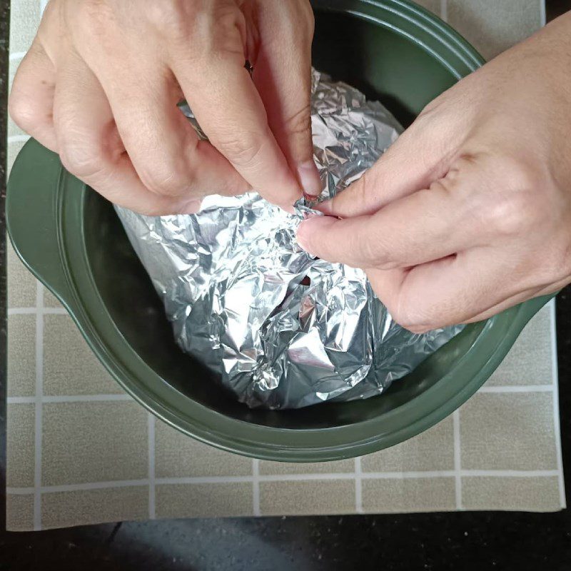 Step 3 Bake tofu in foil Tofu baked in foil vegetarian with the oven