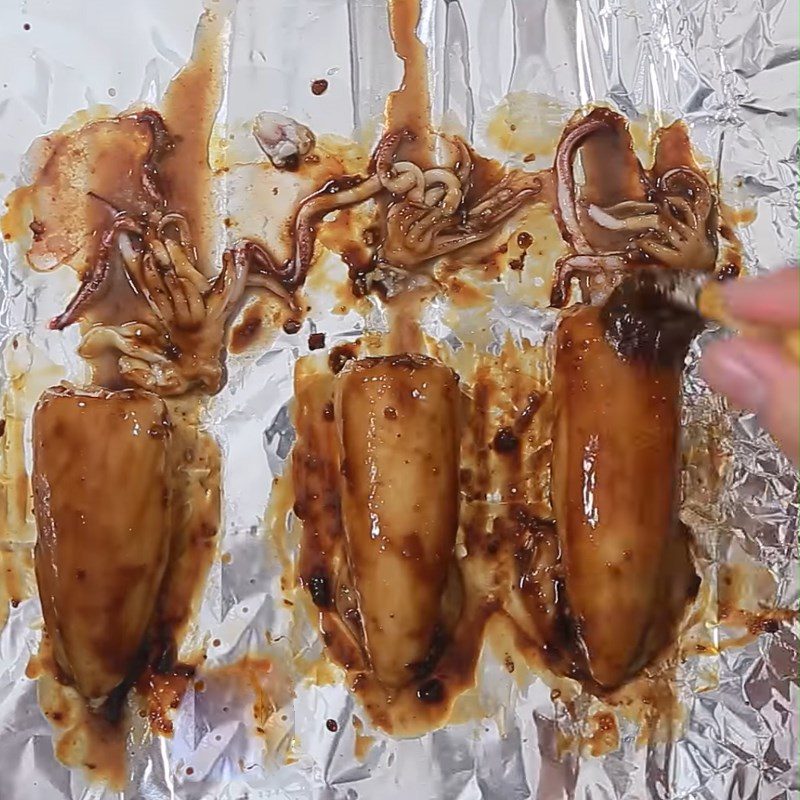 Step 5 Grilled Squid Teriyaki stuffed squid