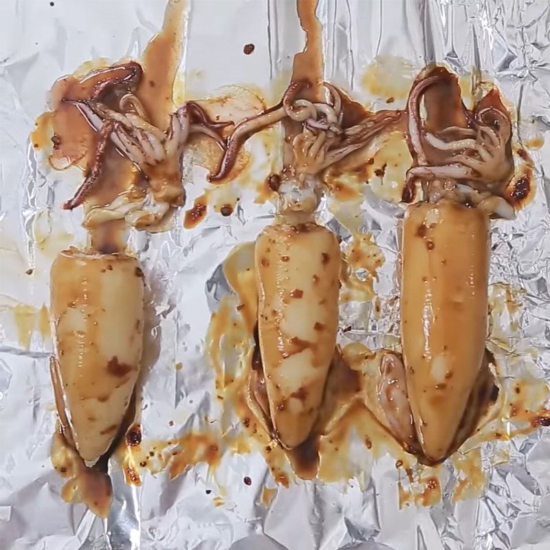 Step 5 Grilled Squid Teriyaki stuffed squid
