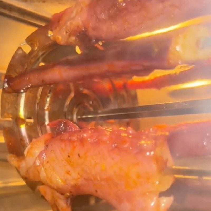 Step 2 Grilled octopus tentacles Grilled octopus tentacles with satay (Recipe shared from Tiktok Cooking with TasteVN)