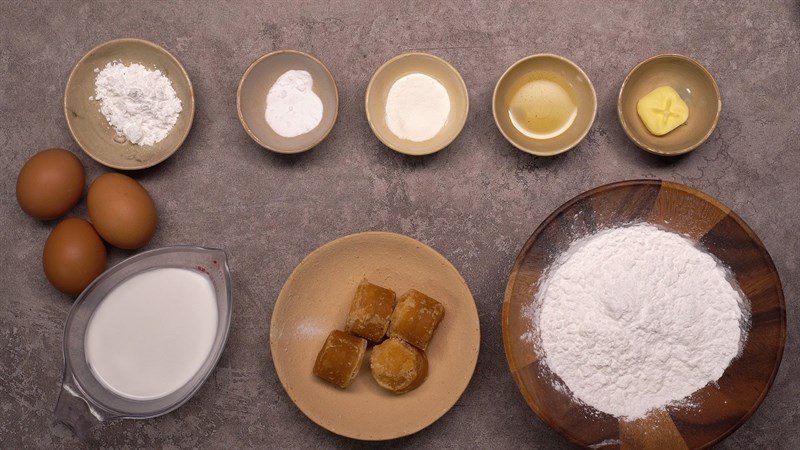 Ingredients for grilled coconut cow cake