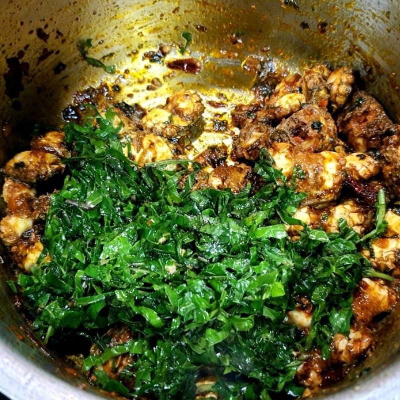 Step 3 Stewed shrimp with pepper leaves Stewed shrimp with pepper leaves