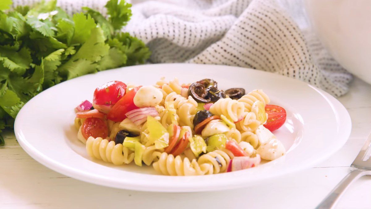 Cheese sausage pasta salad