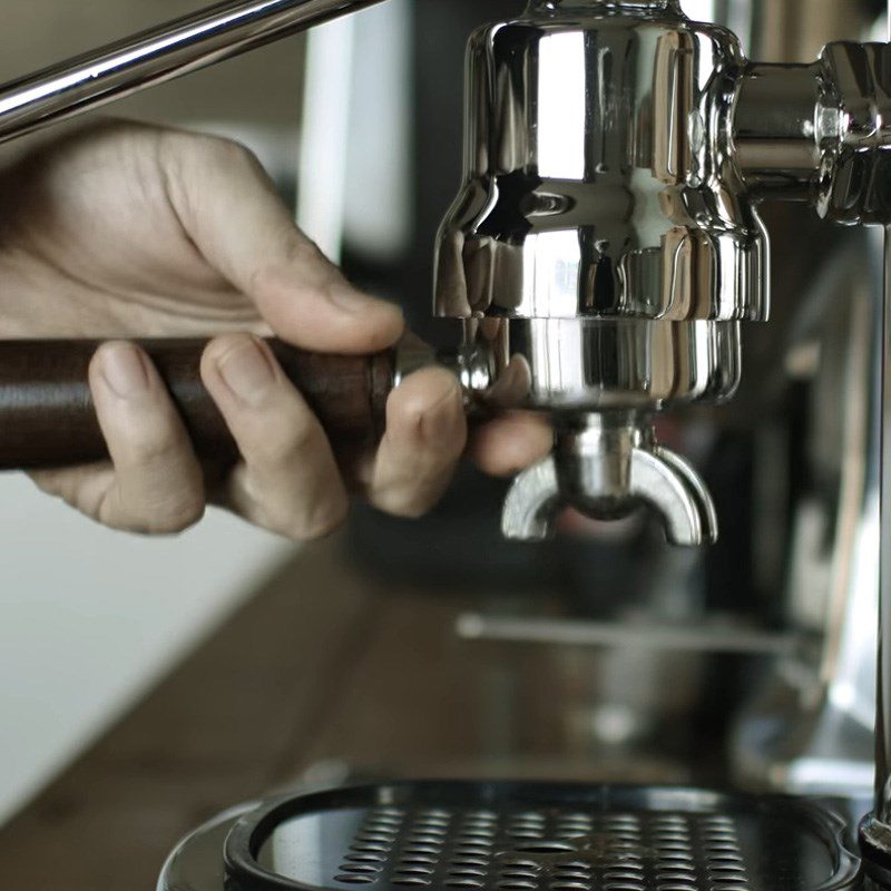 Step 3 Brew espresso for pumpkin spice latte