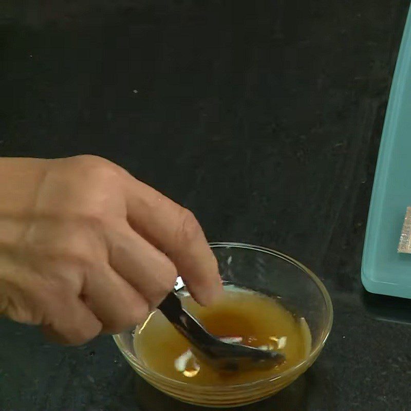 Step 7 Prepare the dipping sauce for vegetarian Hanoi Bun Cha