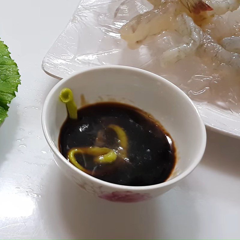 Step 2 Mix mustard dipping sauce Sashimi shrimp