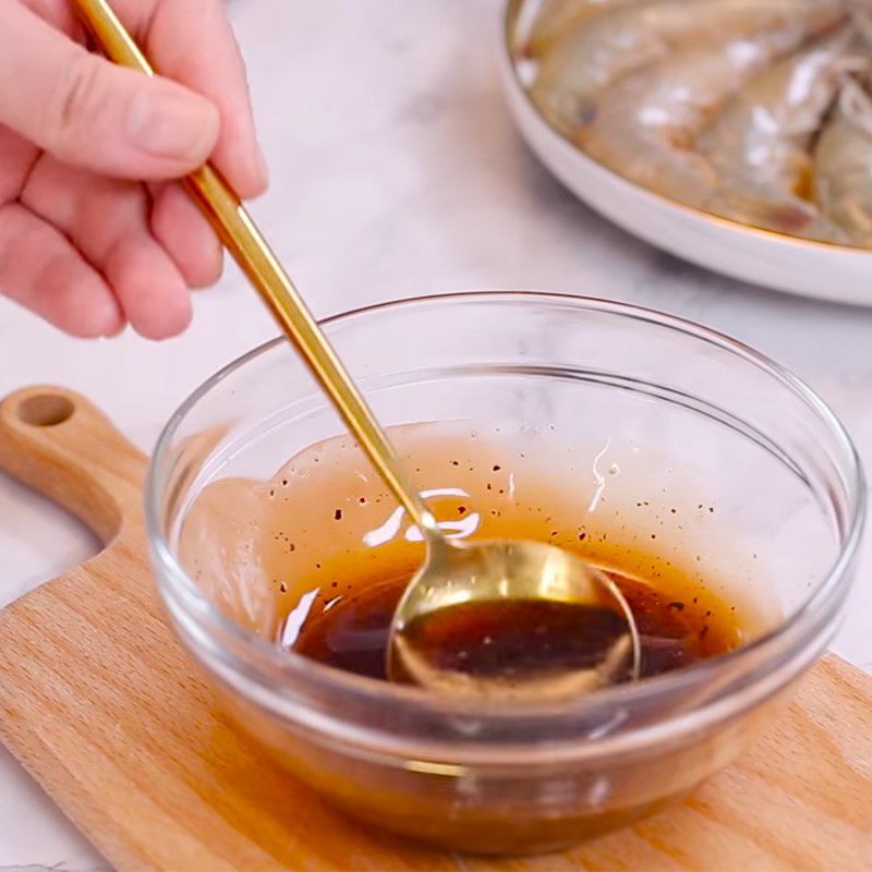 Step 2 Make the sauce for Steamed Shrimp with Oyster Sauce