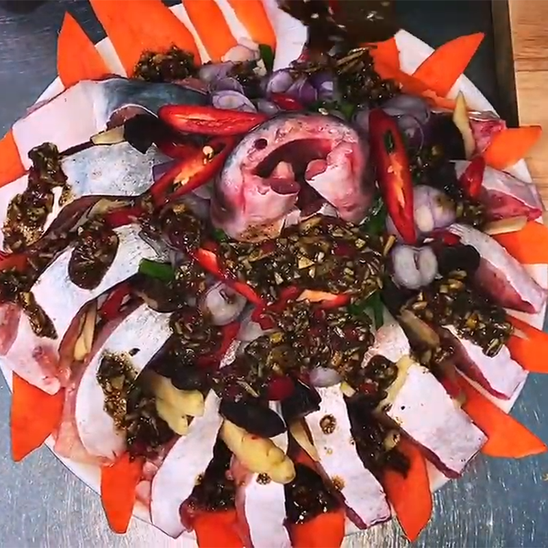 Step 2 Mix and pour seasoning over fish Ginger steamed basa fish