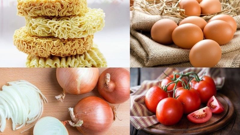 Ingredients for instant noodle pizza