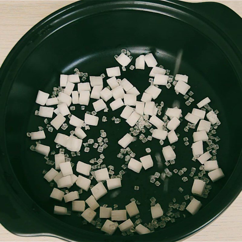 Step 4 Caramelized Coconut with Sugar Black Bean Jelly with Tapioca Pearls