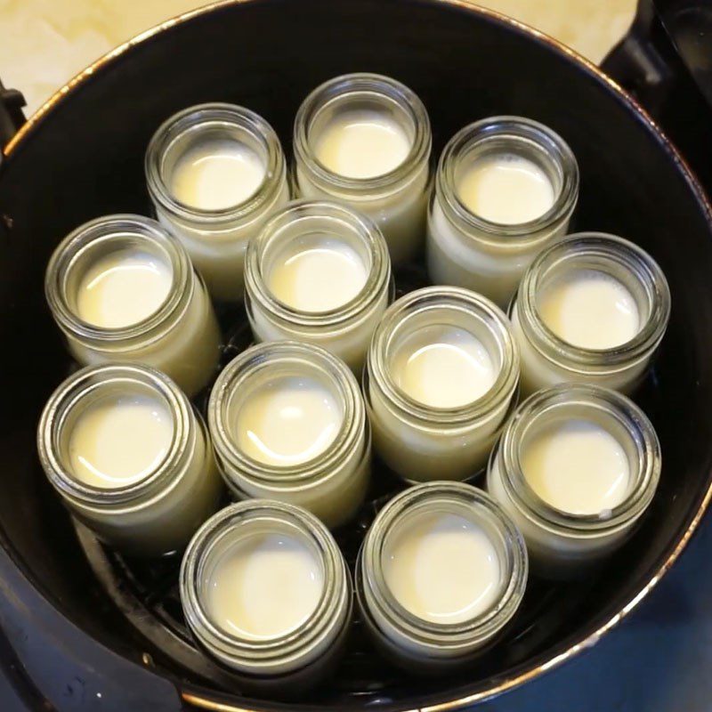 Step 3 Pour yogurt into jars Yogurt egg using an air fryer