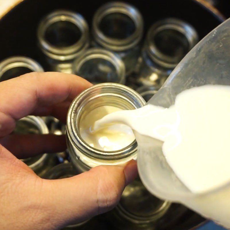 Step 3 Pour yogurt into jars Yogurt egg using an air fryer