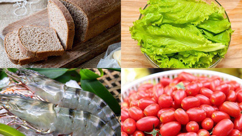 Ingredients for bread salad dish