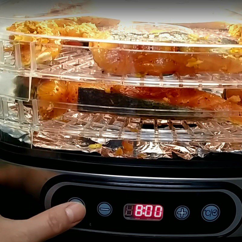 Step 3 Dry the fish Dried salmon using a dehydrator