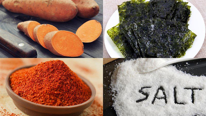 Ingredients for the dish 2 ways to make sweet potato snack - sweet potato shake