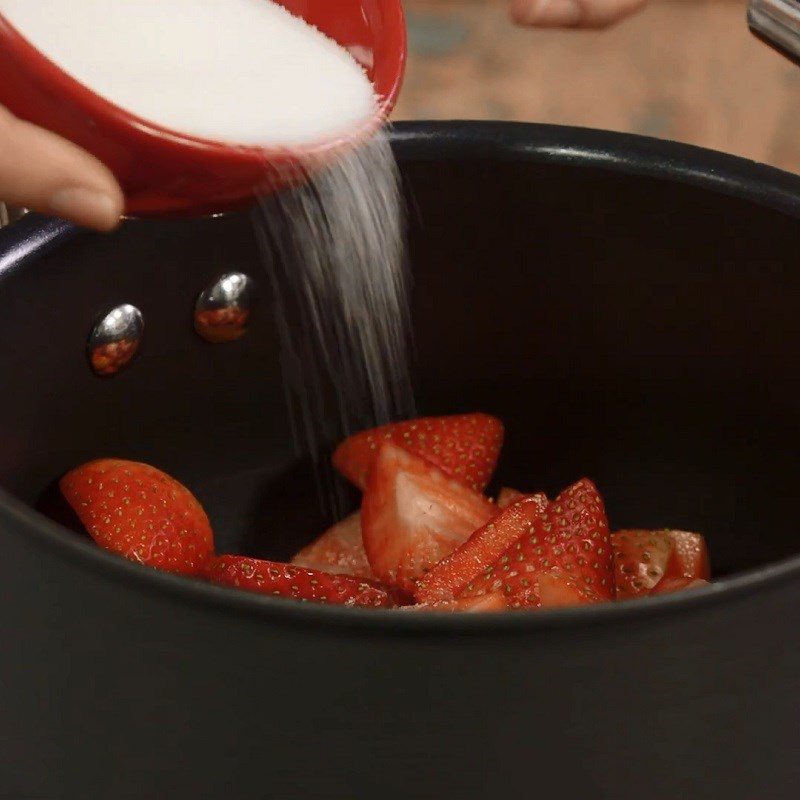 Step 2 Sauté the strawberries for Strawberry Oatmeal Porridge