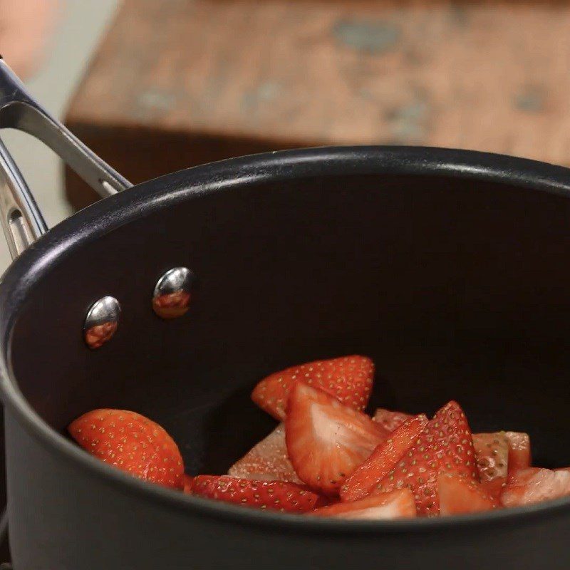 Step 2 Sauté the strawberries for Strawberry Oatmeal Porridge